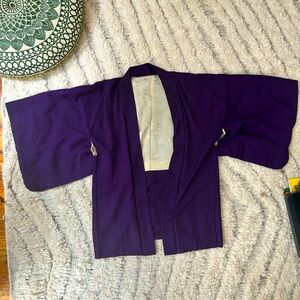 Authentic Vintage Silk Purple Kimono (Short)